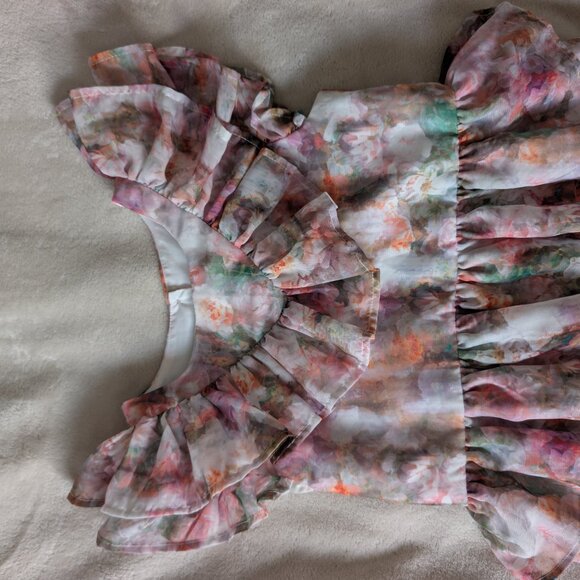 NORDSTROM Pippa & Julie watercolor ruffle dress - Picture 9 of 9